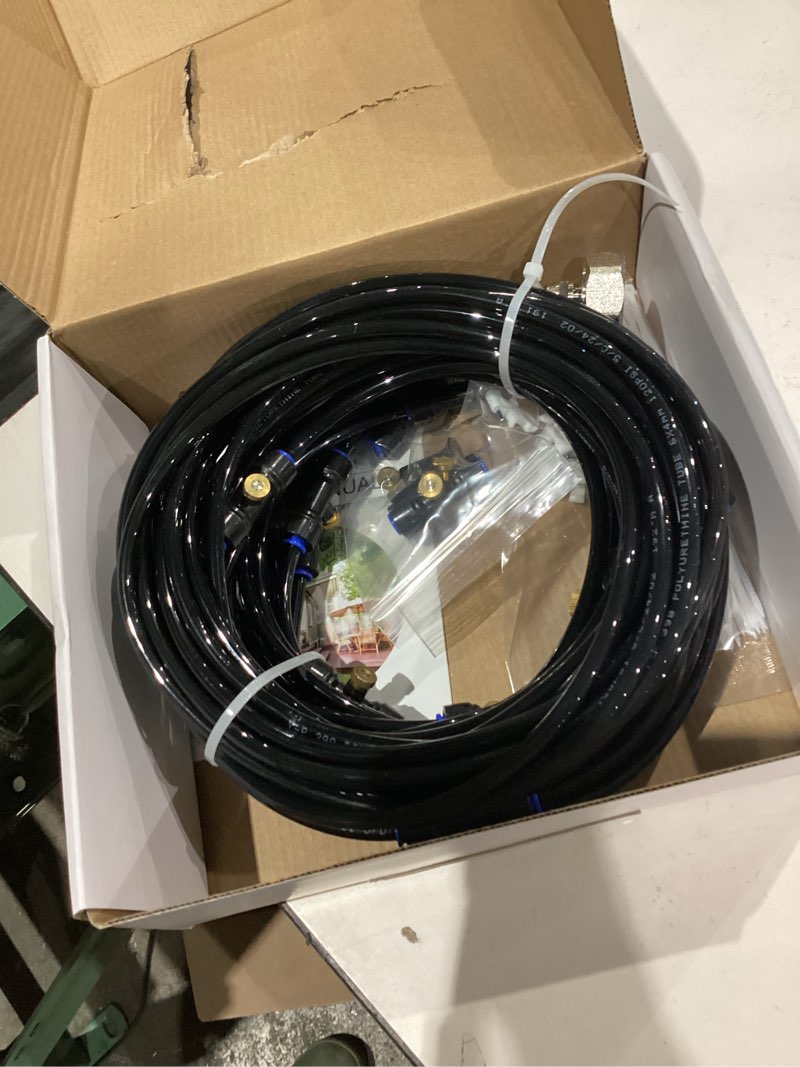 Condition photo showing Good Condition for homenote Misting Cooling System 59FT (18M) Misting Line + 20 Brass Mist Nozzles + Brass Adapter(3/4") Outdoor Mister for Patio Backyard Garden Greenhouse Watering 59FT / 18M