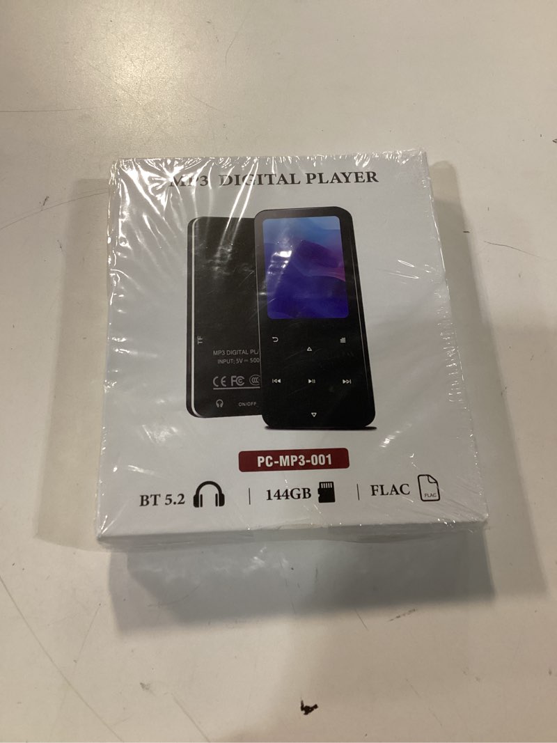 Condition photo showing New/Like New for 144gb mp3 player, bluetooth 5.2 music player, hifi sound digital music, built-in hd speaker, fm radio, voice recorder, earphones included, mp3 player for friends, kids, students, seniors (black)