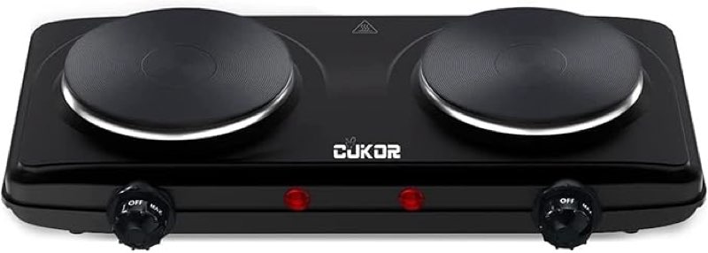 cukor electric hot plate, 1800w countertop burner, dual electric stove, portabel electric cooktop,portabel double burner for cooking