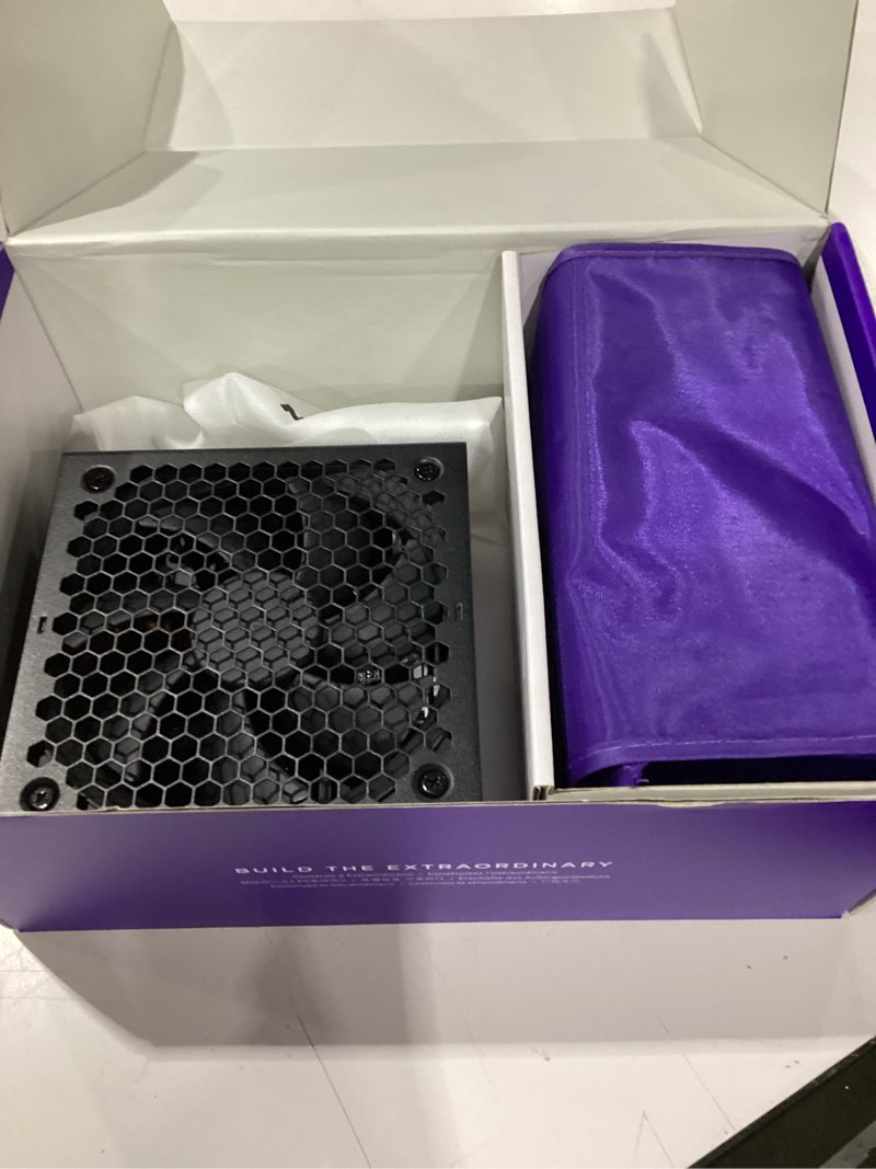 Condition photo showing As Is for used not tested nzxt c750 gold core - 750w atx 3.1 power supply - 80 plus gold - cybenetics platinum - fully modular - pcie 5.1 300w 12v-2x6 - zero rpm fan - 105°c capacitors - black black 750w gold core core atx 3.1
