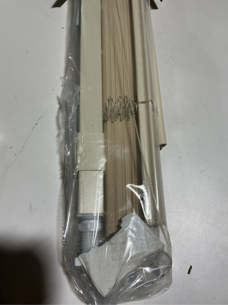 Condition photo showing Good Condition for LazBlinds No Tools No Drill Cordless 1" Vinyl Mini Blinds, 100% Privacy S-Curve Blinds for Indoor Windows, Room Darkening Horizontal Window Blinds and Shades for Home, 20" W x 48" H, Beige Beige 20" W x 48" H