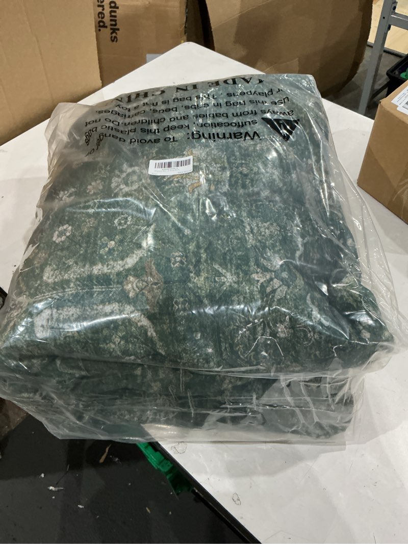 Condition photo showing New/Like New for moynesa vintage washable green rugs for living room 5x7, retro area rug for bedroom dining room kitchen, low pile soft non-slip accent carpets for office indoor nursery dark green 5' x 7'(rectangular)