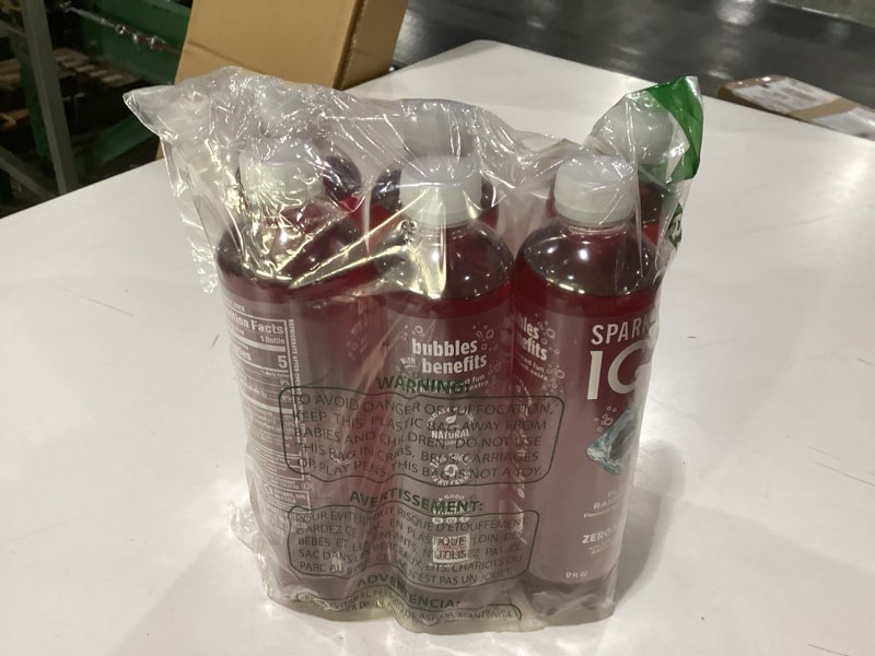 Condition photo showing As Is for sparkling ice black raspberry, 17 oz 6 pack