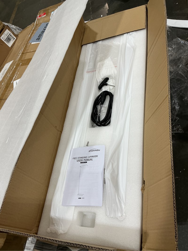 Condition photo showing New/Like New for 120w led floor lamp, 76.8" tall reading light, 10000lm knob dimming standing lamp, full spectrum eye care reading lamp, 4000k natural daylight for study room, office, living room, bedroom (white) white knob