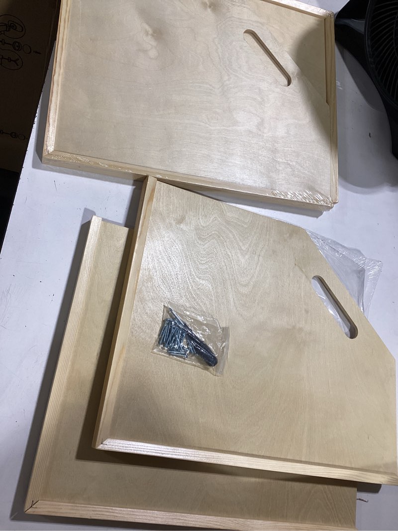 Condition photo showing Good Condition for 4 set wood tray dividers for cabinets, cookie sheet organizer for cabinet, pan cutting board organizer, cuttable diy storage for kitchen, pantry, utility room, bedroom, cabinet, closet beige-4pc