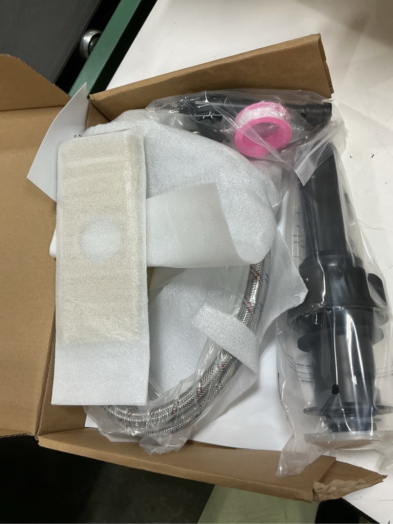 Condition photo showing Good Condition for bathroom faucet brushed gold modern waterfall bathroom sink faucet with single handle suitable for 1 or 3 holes,supply deck plate and hose… brushed gold short