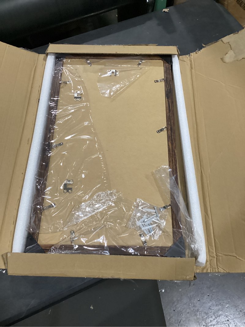 Condition photo showing Good Condition for hongkee 12x22 picture frame set of 2, rustic brown with glass collage frame, display eight opening 4x6 photos with mat or 12 x 22 newspaper without mat - horizontal or vertical wall mounting 12x22 in matted to 8-4x6 rustic brown