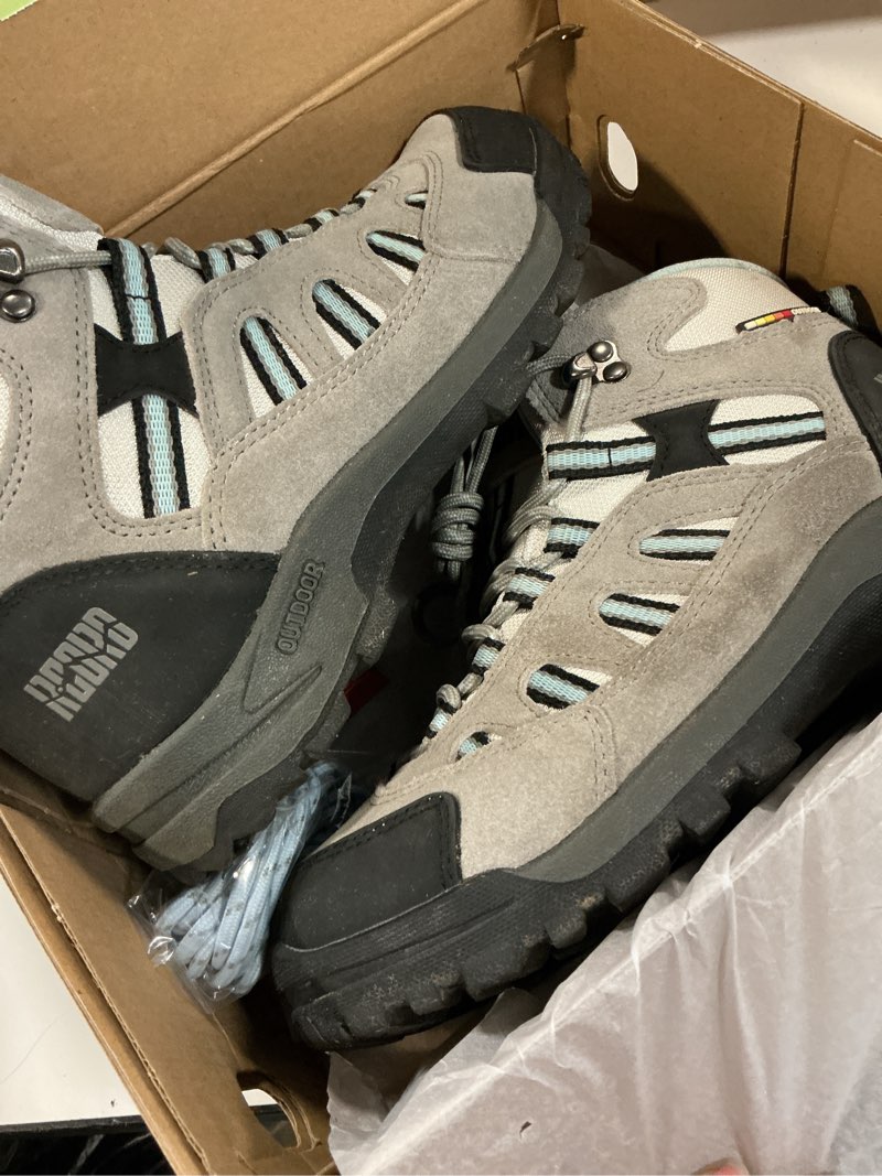 Condition photo showing As Is for r cord hiking boots women waterproof non-slip womens hiking shoes comfortable outdoor womens hiking boots walking boots hiking shoes women 8 grey