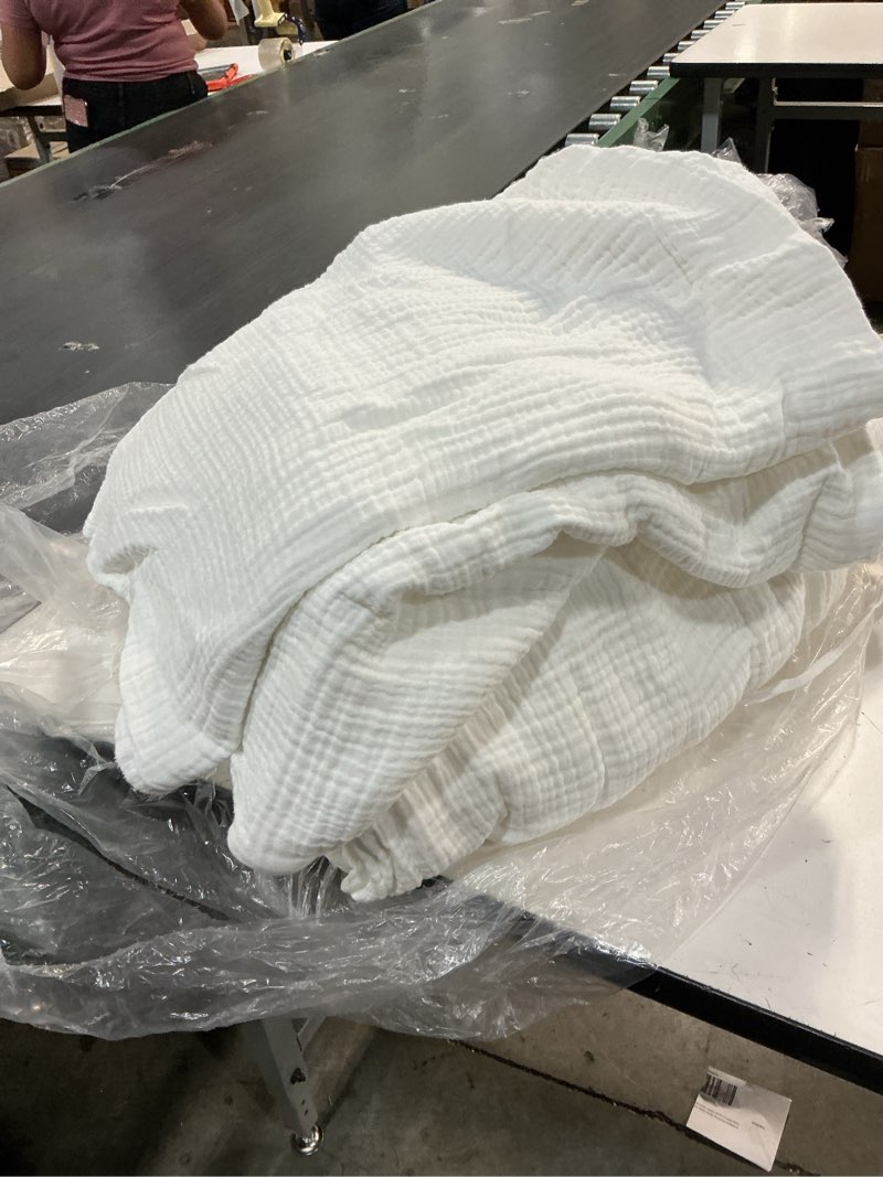organic cotton gauze duvet cover set size king color:white