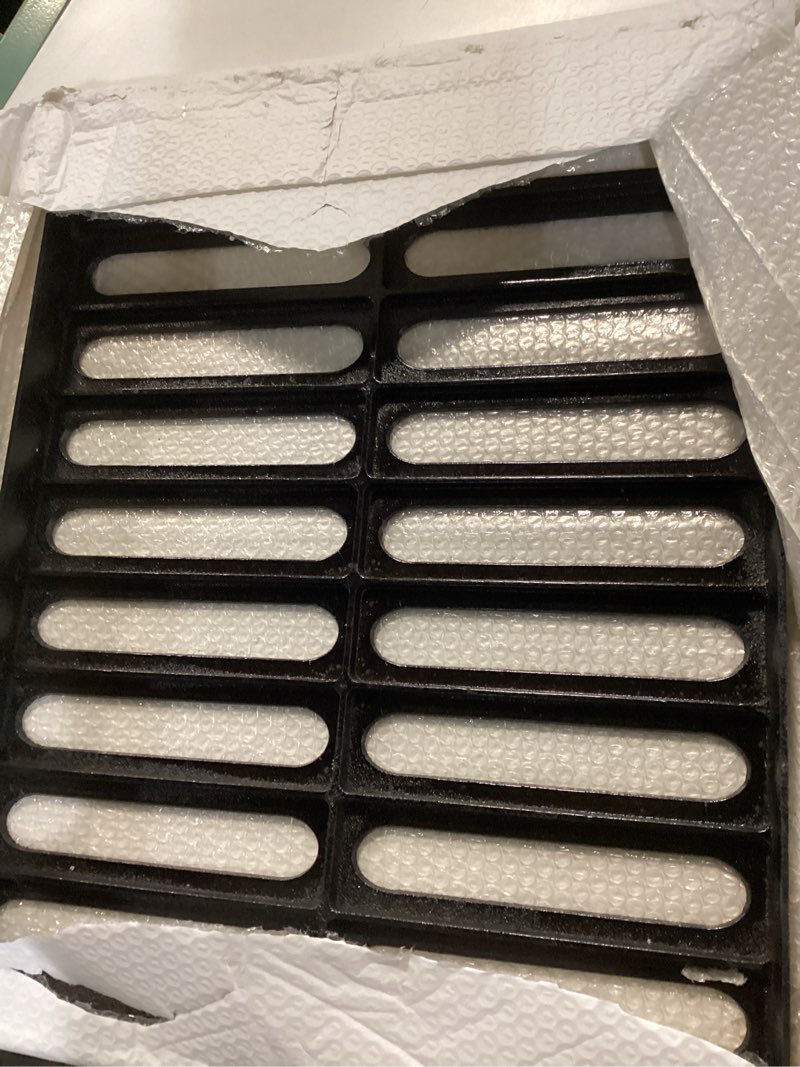 Condition photo showing As Is for cast iron drain grate, driveway channel cover 20x16 in c-class | heavy-duty outdoor trench drainage, black rectangle metal sewer cover for garage, yard, true 19.7x15.7 20x16-b