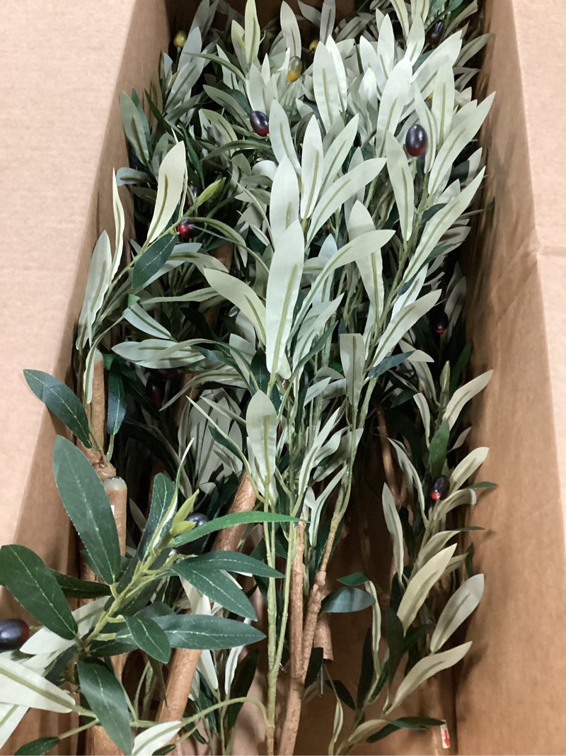 Condition photo showing As Is for ( incomplete  missing bottom half and pot) 6ft faux olive tree with pot & moss artificial olive plant fake olive tree for home decor, large indoor artificial trees faux plants indoor durable artificial trees for living room/office