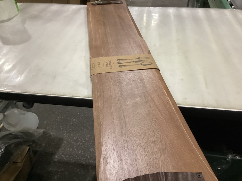 Condition photo showing Good Condition for Mud Pie Long Oversized Wood Board 8" x 42", Brown