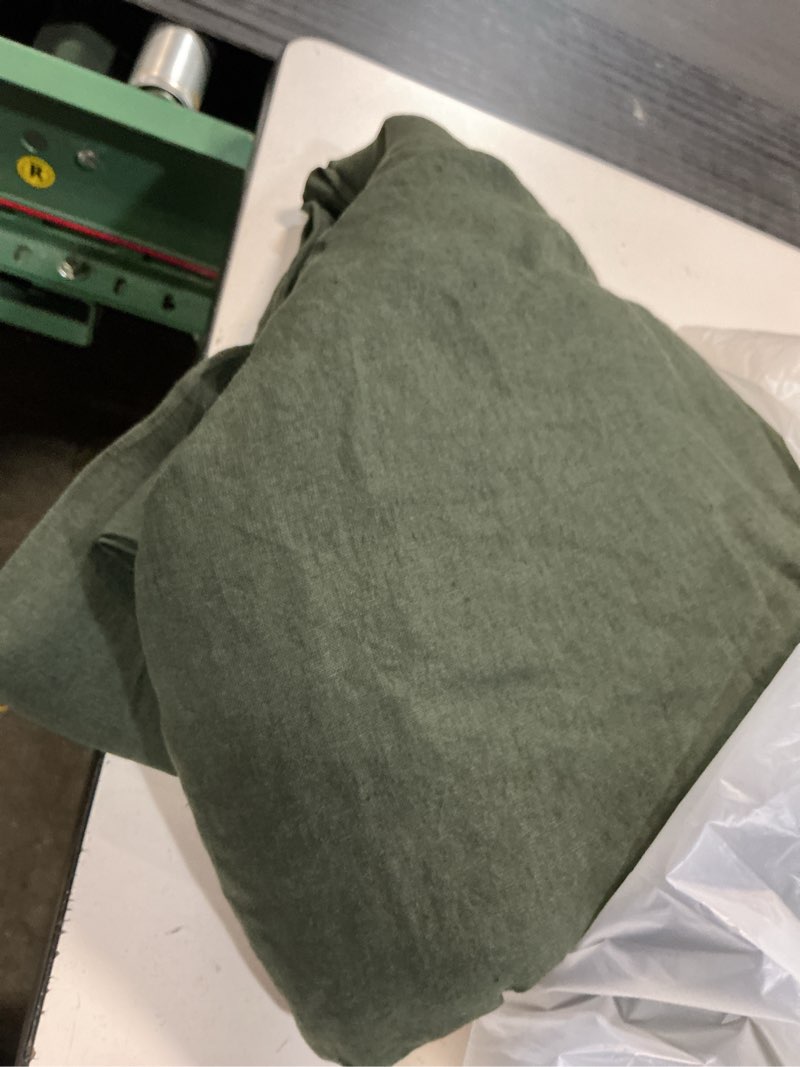 Condition photo showing As Is for european linen duvet cover full/queen (1 piece ) pine 