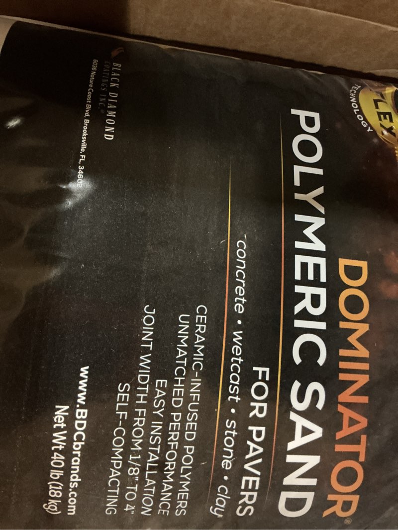 Condition photo showing Good Condition for dominator polymeric sand for pavers, titanium gray, 40 lbs - revolutionary ceramic flex technology for stabilizing paver joint widths 1/8” to 4” - professional grade paver sand for patio pavers 40 pound titanium gray