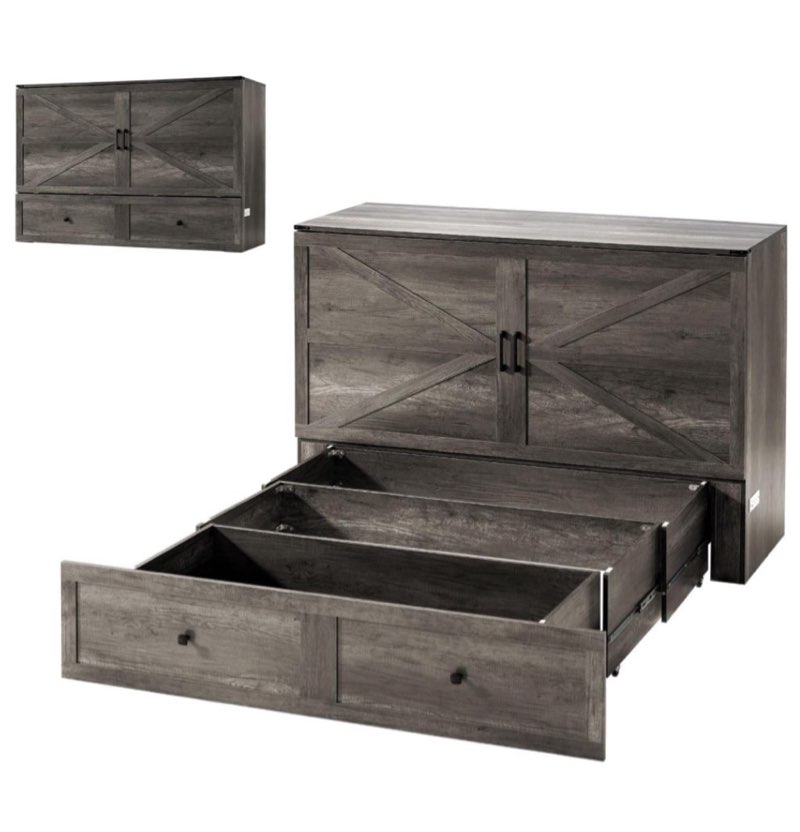 (Incomplete 1 of 2 )White Queen Murphy Bed chest CHHK00030-AI28E5-2Q0A1