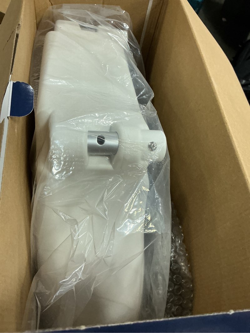 Condition photo showing As Is for drive medical 2-in-1 raised toilet seat with removable padded arms - elevated bathroom safety support - secure locking attachment - easy height assistance - durable plastic construction standard