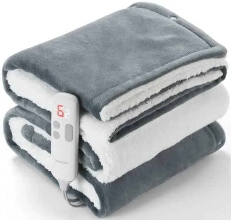 maxkare  electric throw blanket with heating levels auto-off