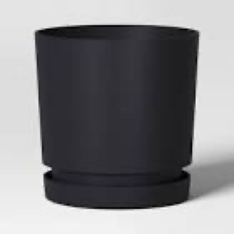 self-watering plastic indoor outdoor planter pot black 20"x20" - room essentials™: durable, no assembly