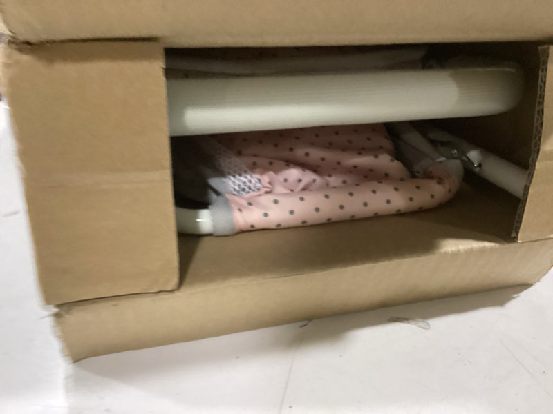 Condition photo showing As Is for olivia's little world doll jogging-style stroller with canopy, storage underneath, pink and cream and gray jogging stroller