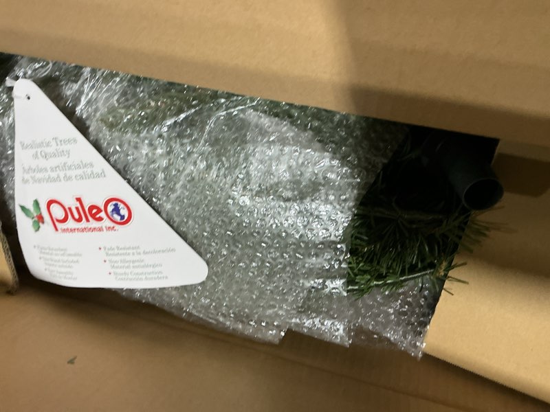 Condition photo showing Good Condition for Puleo International 4.5ft Pre-Lit Slim Fraser Fir Christmas Tree with 483 Clear Lights, 150 Realistic Dense Branch Tips, Easy Setup Artificial Trees with Sturdy Metal Stand 4.5' Slim Fraser Fir with 150 Clear Lights