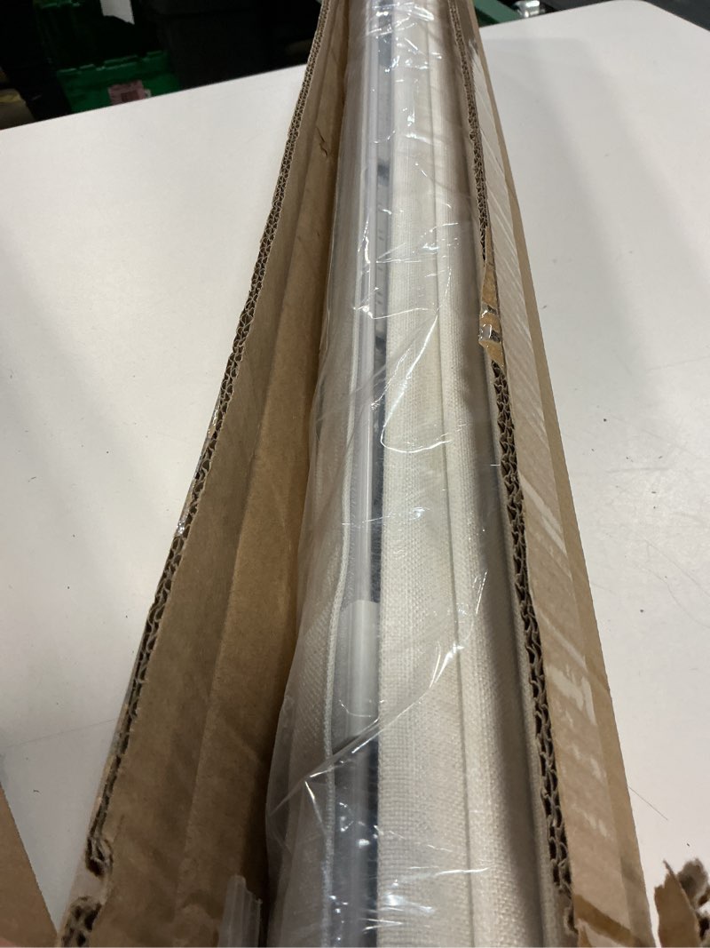 Condition photo showing Good Condition for lazblinds no tools no drill tdbu cordless roman shades for window, thermal insulated uv blocking, 100% blackout fabric blinds for bedroom & living room, 32" w x 64" h, blackout - white blackout - white 32"w x 64"h