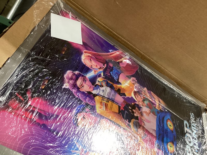 netflix kpop demon hunters (2025) - group wall poster, 34l" x 22.4w", silver framed version