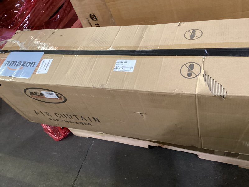 Condition photo showing As Is for durasteel wall mounted air curtains for doors commercial - 60 inch white fly fans - super power over door fan with ms switch - sliding under door fans to move air curtain blower keep flies bugs out titan-1 60" (inch) white
