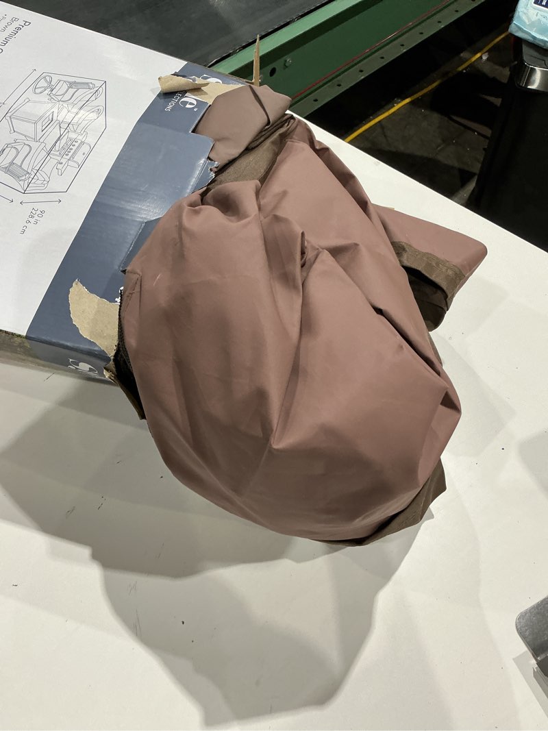 Condition photo showing As Is for style selections premium brown polyester patio furniture cover for cover all