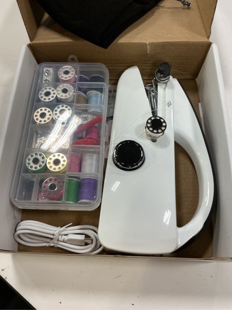 Condition photo showing Good Condition for handheld sewing machine heavy duty & portable, 2-speed mini sewing machine with sewing kit & storage bag for beginners, adults, diy, home, travel, quick clothing repairs black