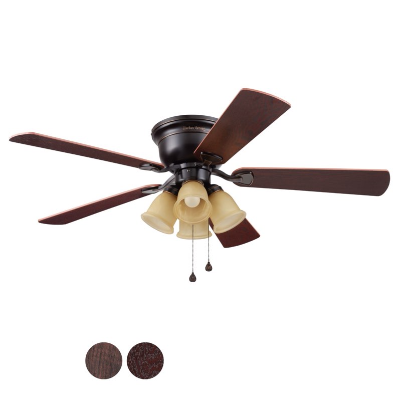 harbor breeze, 52" oil rubbed bronze ceiling fan marbleized glass led light kit