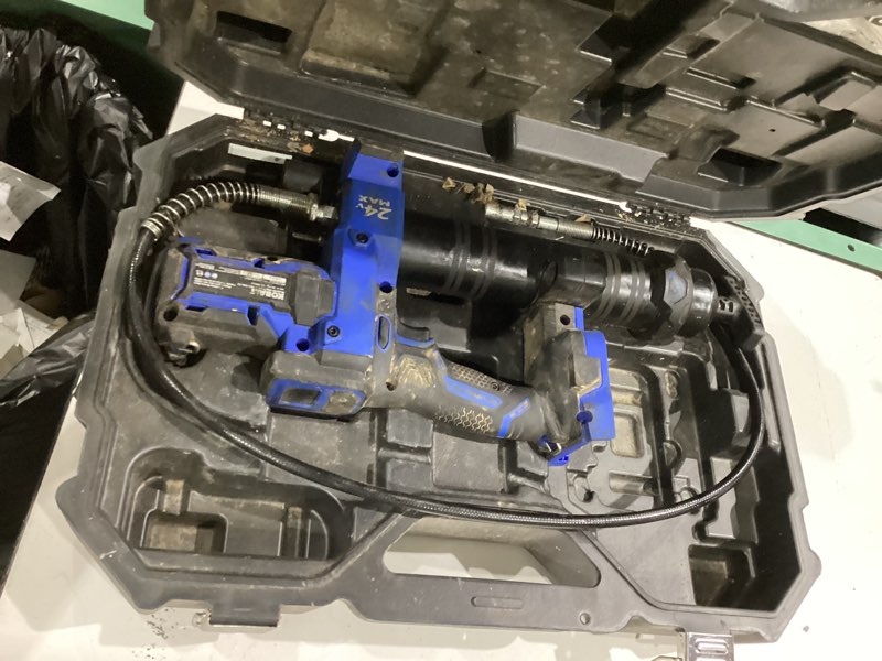Condition photo showing As Is for kobalt 24-volt grease gun