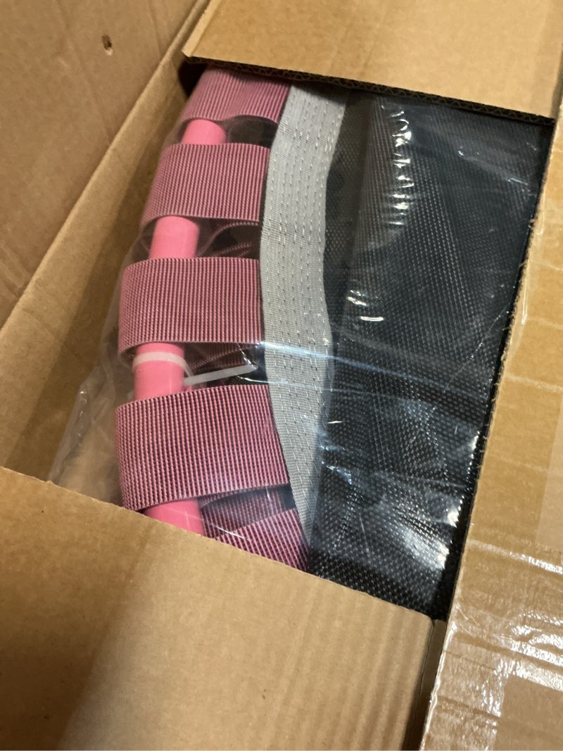 Condition photo showing New/Like New for zcmhaxj foldable mini trampoline, 40" rebounder trampoline for adults & kids, 450lbs capacity with t-shaped adjustable bar, indoor fitness workout exercise equipment pink
