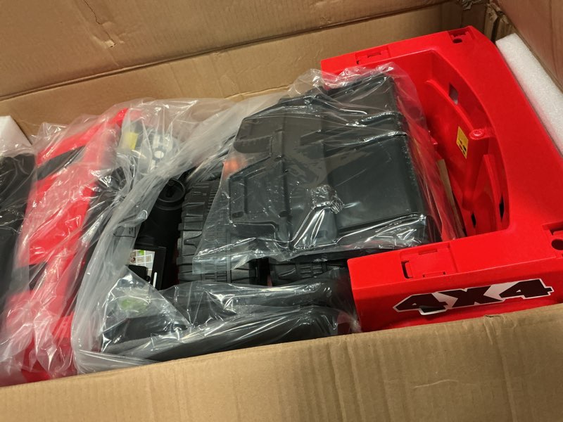 Condition photo showing Good Condition for aosom 12v kids ride on truck with parent remote control, battery powered electric car with spring suspension, adjustable speed, led lights and horn, red 
