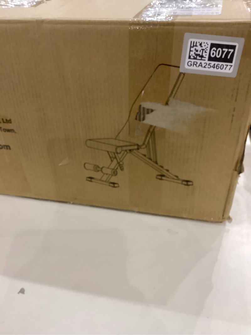 Condition photo showing Good Condition for The image shows a box for an adjustable weight bench.