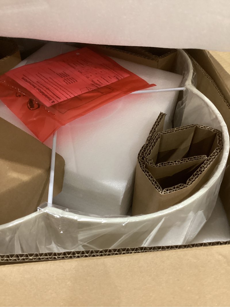 Condition photo showing New/Like New for gold semi flush mount ceiling light, 13.5" 4-light light fixtures ceiling mount with fabric shade in quatrefoil for kitchen nursery entryway hallway bedroom, sm179-bg brushed gold 13.5 inch