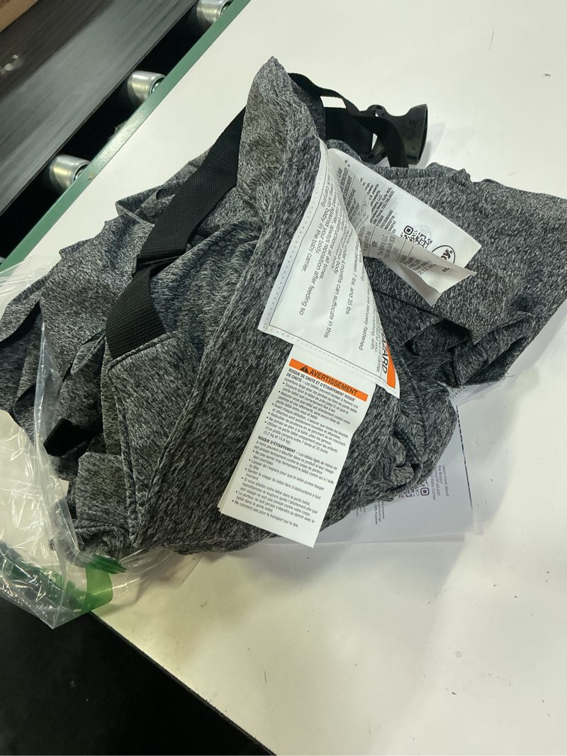 Condition photo showing As Is for boppy comfyfit adjustable baby carrier, 8-35lbs, heathered gray, hybrid carrier, newborn to toddler with adjustable straps & comfort of a baby wrap adjustable comfyfit baby carrier adjustable baby carrier