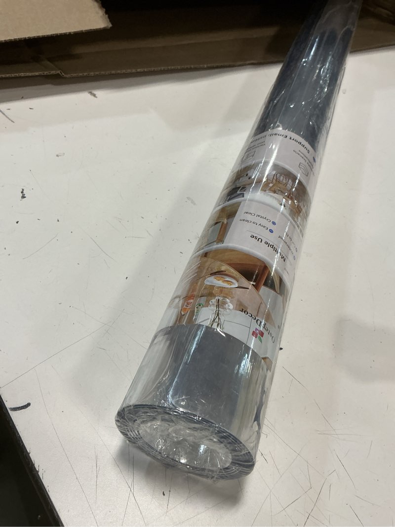 Condition photo showing Good Condition for clear table protector 36 x 60 inch, 1.5mm thick plastic table cover, waterproof pvc clear table cover protector, desk mat writing desk pad for desktop, coffee & dining room tabletop 36" x 60" (rectangular) crystal clear