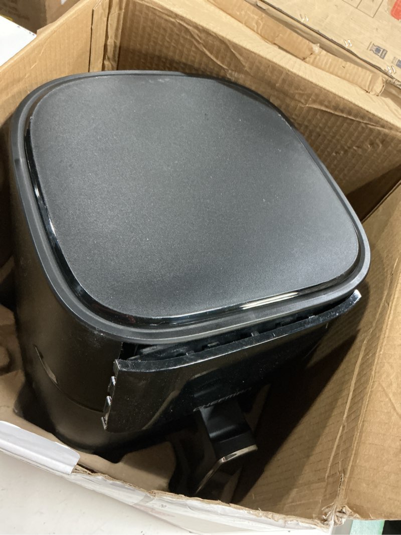 Condition photo showing As Is for chefman air fryer – 4 qt compact airfryer for quick & easy meals in minutes, features hi-fry technology for extra crisp, touchscreen controls with 4 presets, nonstick & dishwasher safe basket - black 4 quart without easy view window