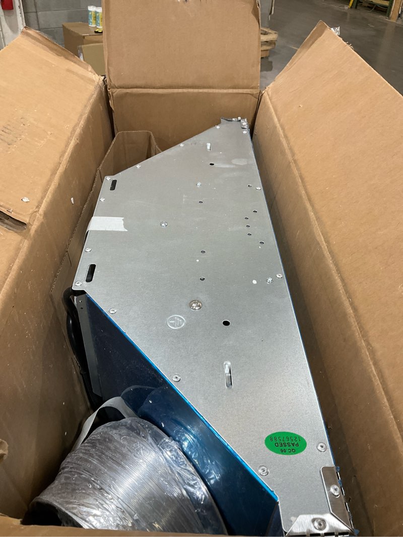 Condition photo showing As Is for 24 Inch Range Hood, Ducted/Ductless Range Hood 450CFM, Wall Mount Kitchen Hood in Stainless Steel, Gesture Sensing & Touch Control, 3 Speed Fan, 2 Pcs Baffle Filters 24 inch-Gesture Sensoring and Touch Control