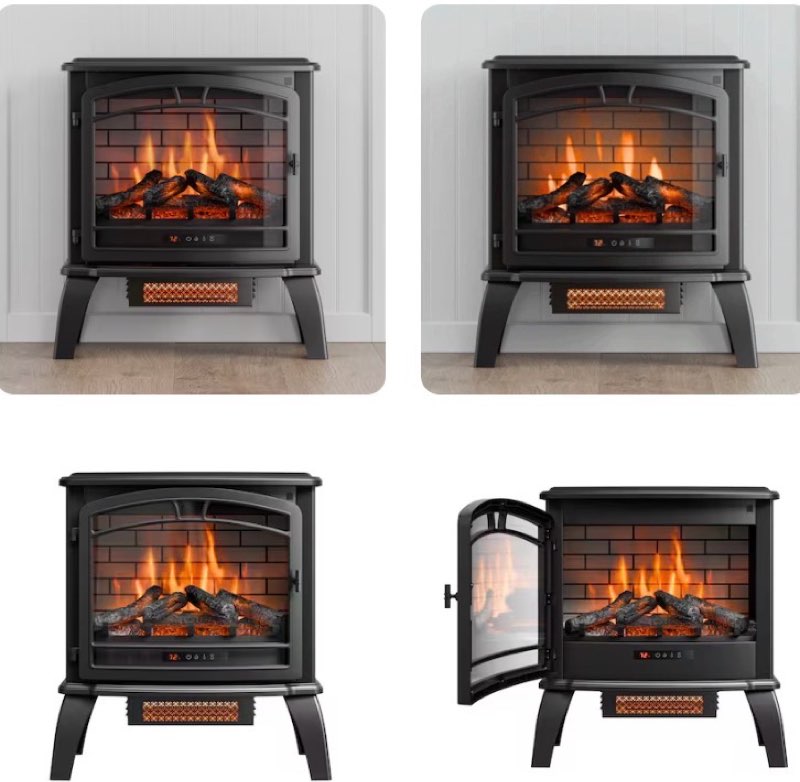 Style Selections 25.8-in W 5100 -BTU Matte Black Metal Flat wall Infrared quartz Electric Stove with