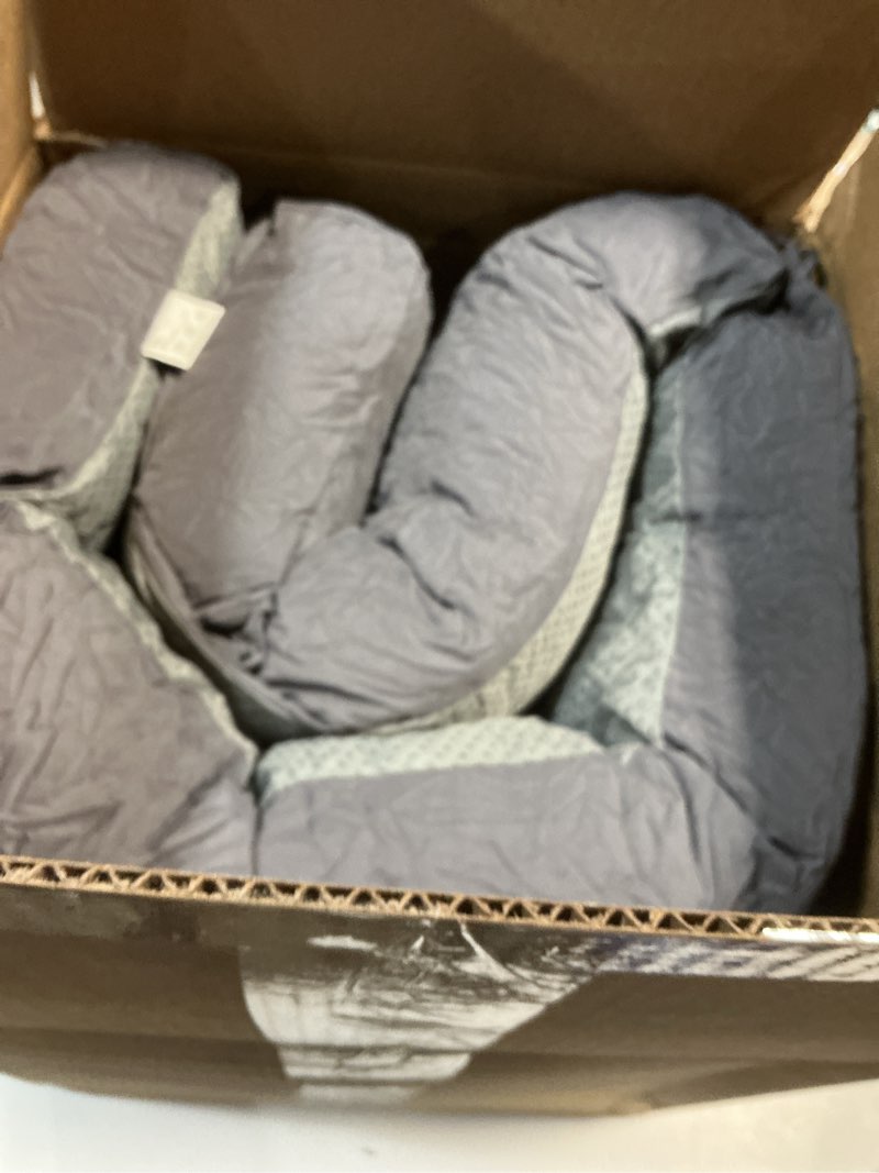 Condition photo showing Good Condition for outdoor chaise lounge chair cushion waterproof 74.4 x 22 x 4.7 inches memory foam lounge chair cushions replacement for outdoor furniture with ties, thickened pool lounge chair cushions, grey grey 74.4" l x 22" w x 4.7" h