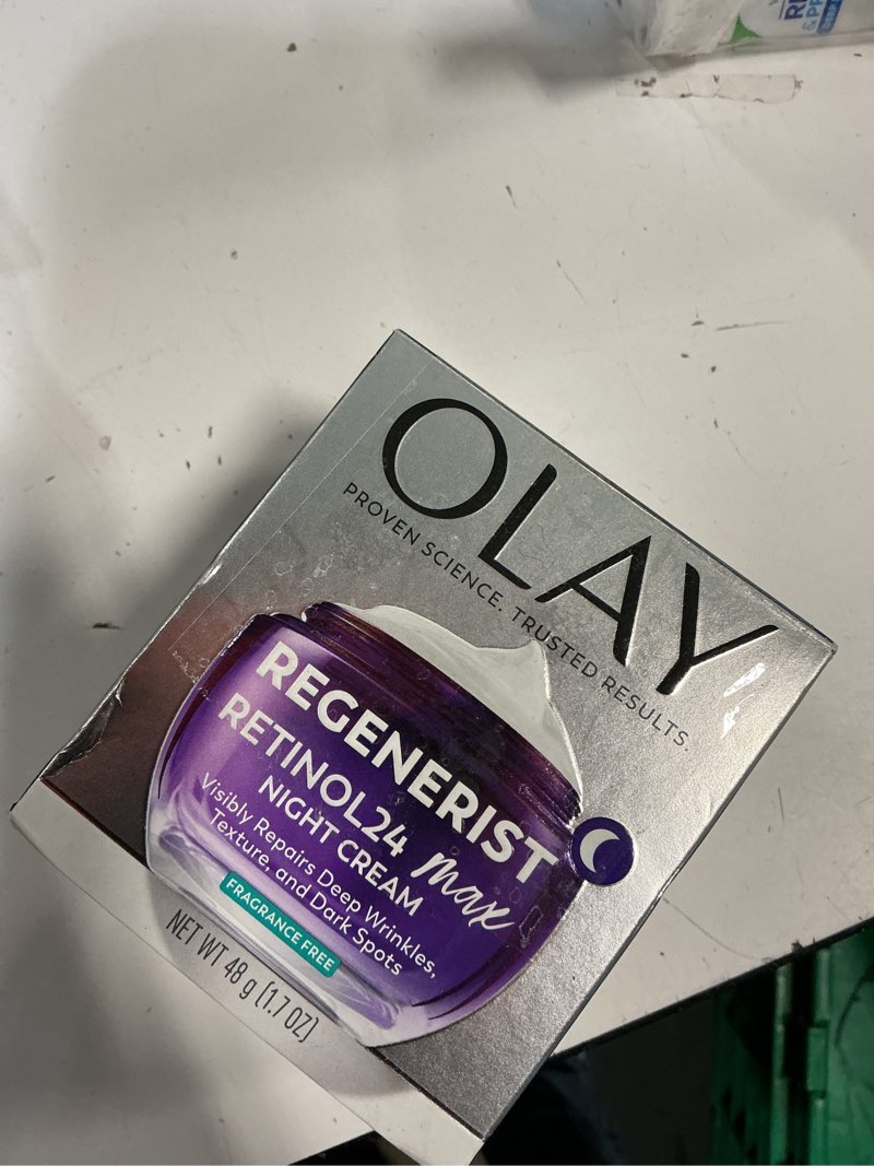 Condition photo showing Good Condition for Olay Skin Care Regenerist Retinol 24 MAX Night Face Moisturizer  Anti-Aging Cream  1.7 oz Jar