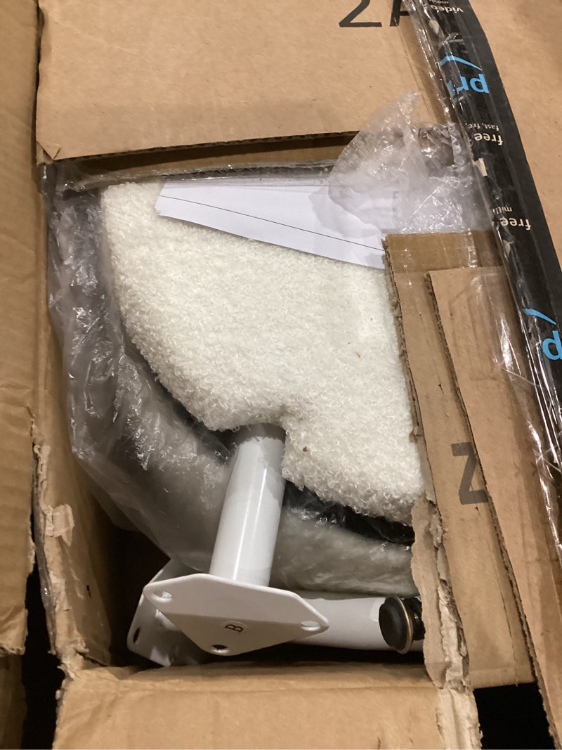 Condition photo showing Good Condition for Vanity Stool with Storage and Backrest, Folding Back & Velvet Seat, Footrest, Round Ottoman with Sherpa, Vanity Chair with Storage, Ideal for Bedroom, Living Room, and Makeup Stations Sherpa White