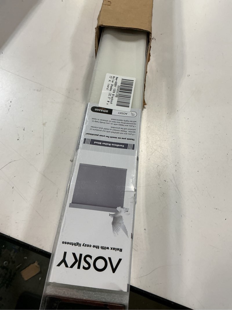 Condition photo showing Good Condition for aosky blackout roller shades cordless blinds for windows, free-stop shades with valance, thermal insulated fabric, uv protection, natural woven blinds for home and office (32.5" w x 72" h, ivory) ivory 32.5"w x 72"h