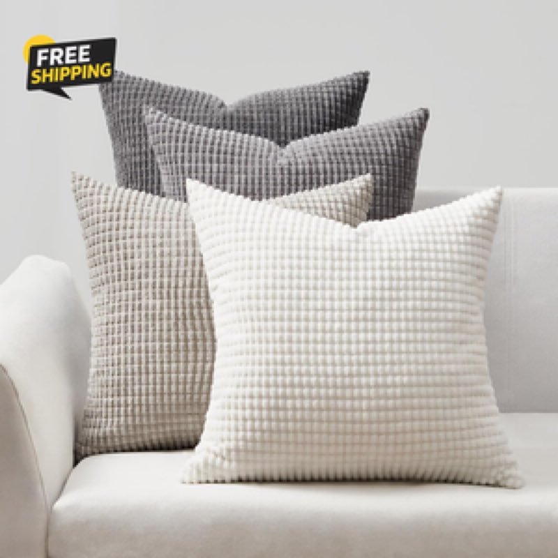 Grey Couch Pillow Covers for Living Room 16 X16 Cm Set of 4,Mid Century Modern