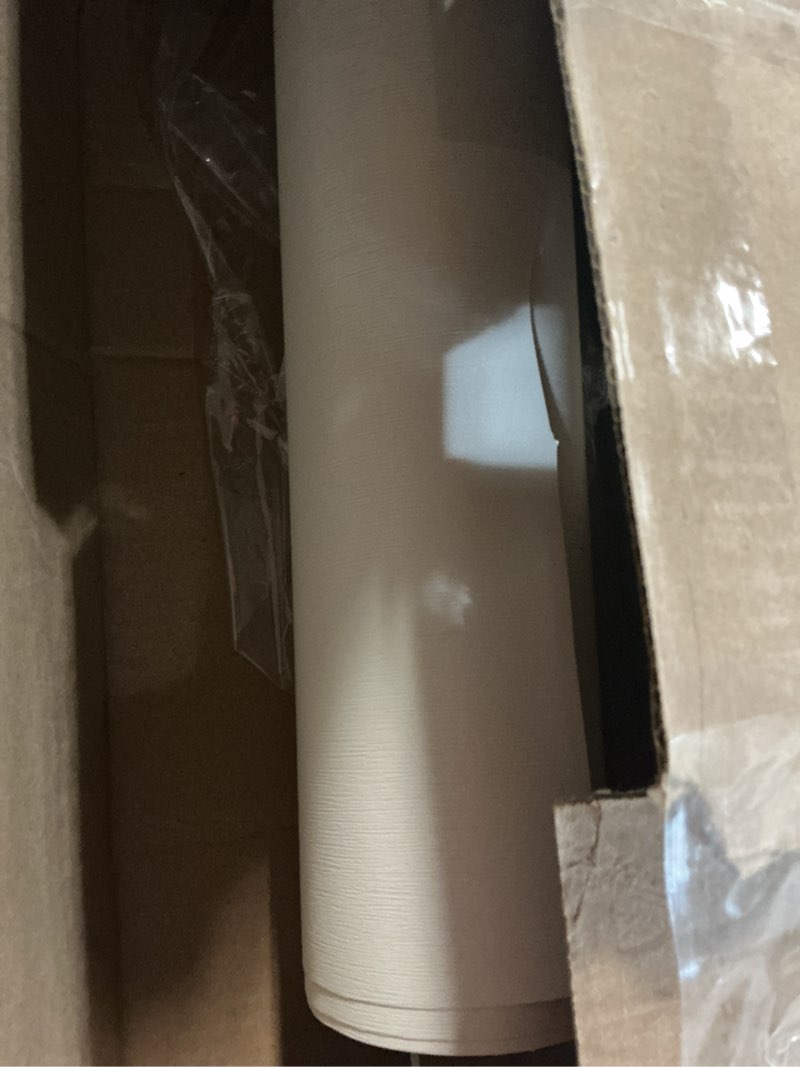 Condition photo showing Good Condition for Grasscloth White Peel and Stick Wallpaper 20.8"x394" Thick Slight Embossed Linen Textured Wall Paper Self-Adhesive Removable Wallpaper Vinyl Film Roll for Home Use (White, 20.8"x394") 20.8" x 394" White