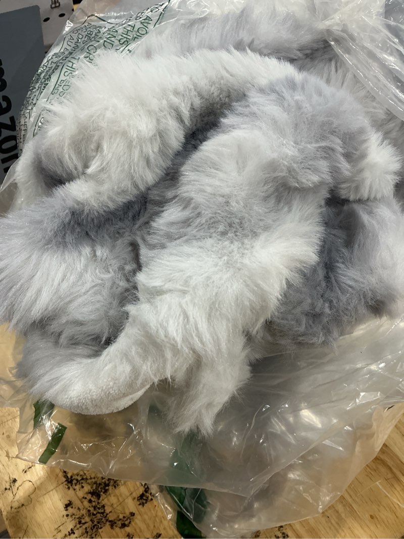Condition photo showing Good Condition for newcosplay faux fur thick throw blanket for couch, grey white, 50"x60" | luxury fluffy thick warm blanket for couch sofa bed 1000gsm, soft plush cozy decorative throw, gift for women men grey white thick throw(50"x60")