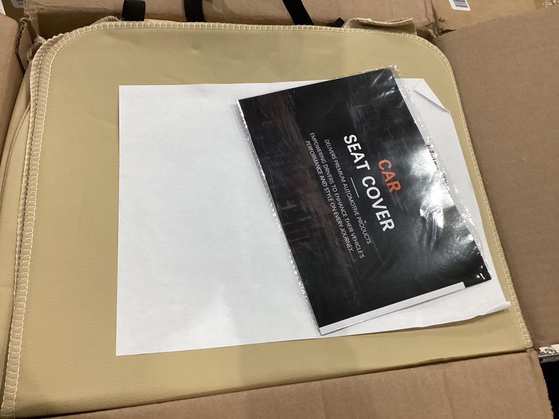 Condition photo showing Good Condition for Full Coverage Leather Car Seat Covers Full Set,Waterproof Seat Covers for Cars,SUVs Pick-up Truck, Car Seat Cushion,Car Seat Protector,Beige Seat Cover with 5 Seats Beige Full Set(5 seats)