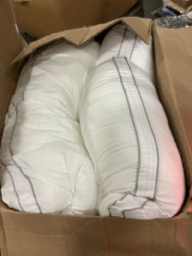Condition photo showing Good Condition for roumea pillows king size set of 2, gusseted bed pillows for sleeping 2 pack, luxury hotel quality, supportive king pillow with soft down alternative for back stomach side sleepers,machine washable king-20"*34" grey