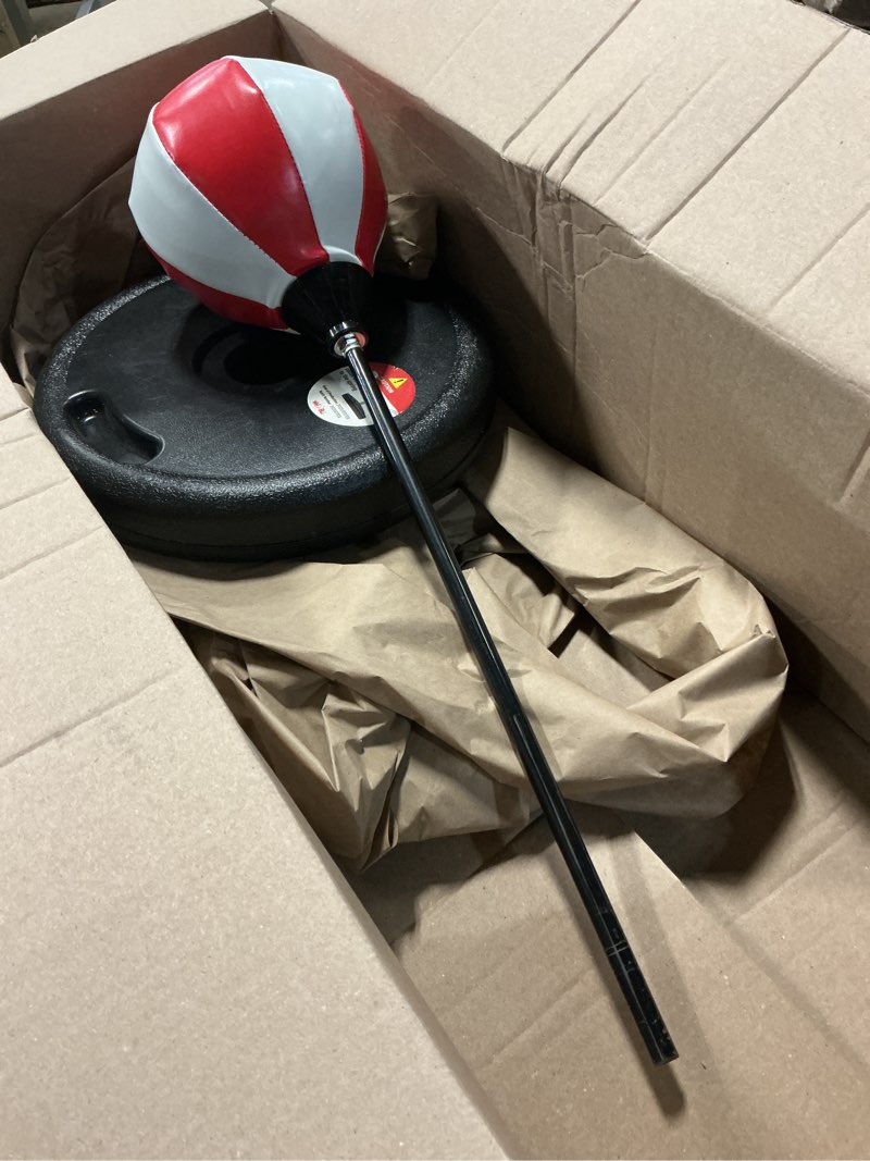 Condition photo showing As Is for whoobli punching bag for kids and toddler incl boxing gloves| 3 4 5 6 7 8+ years old adjustable kids boxing bag with stand| sports toy for boys| ideal christmas birthday gift for children; new 2026 red white